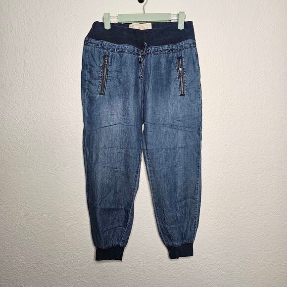 Bella Dahl light weight two toned drawstring denim jogger pants size xs - Picture 1 of 5